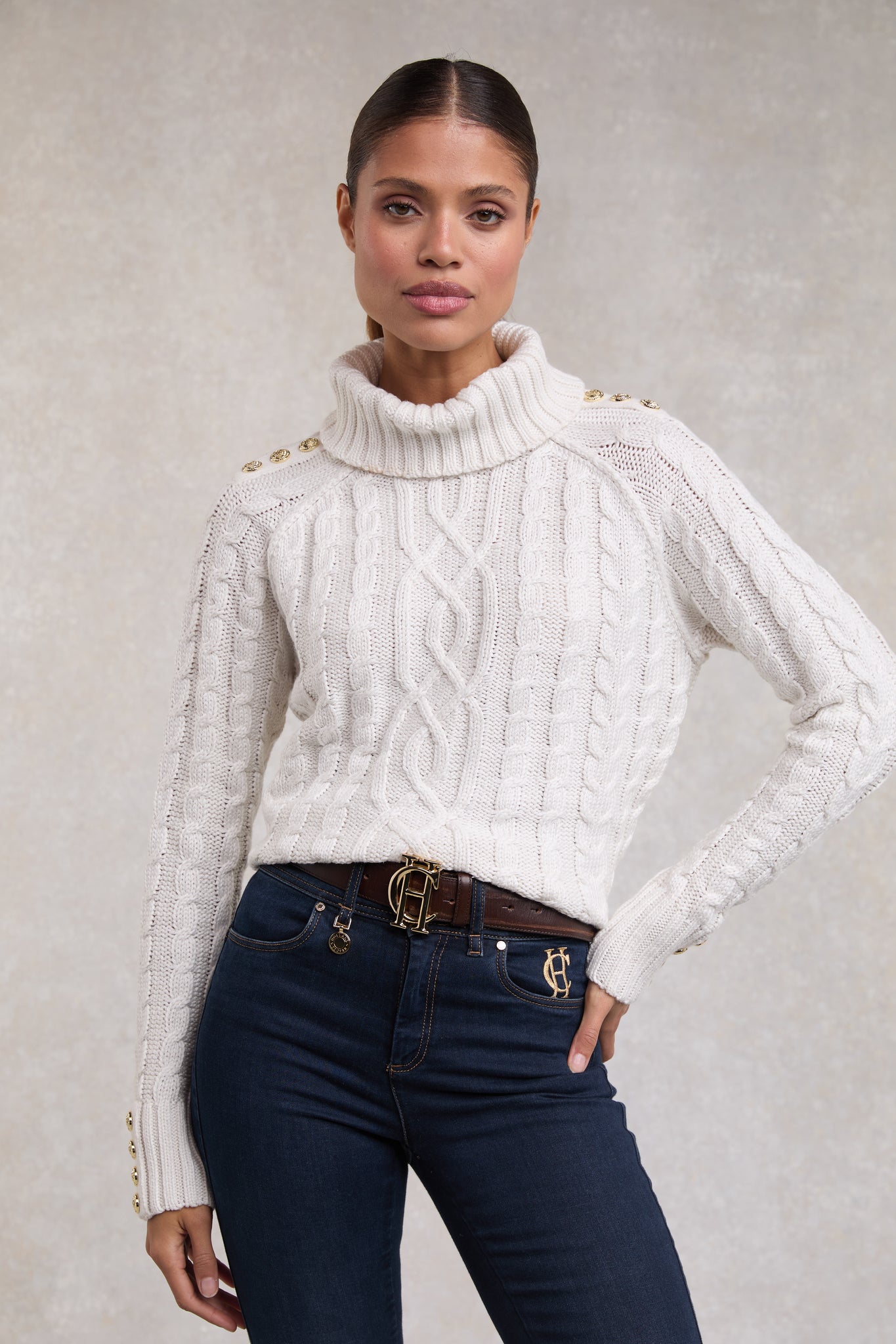 Ontario Roll Neck Knit (Winter White)