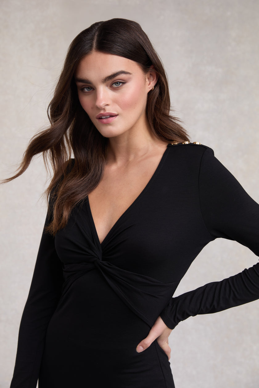 Hollie Mini Dress (Black)