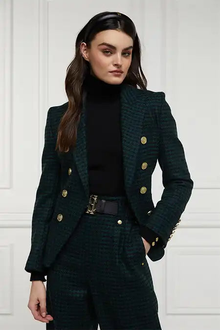 Knightsbridge Blazer (Emerald Houndstooth)