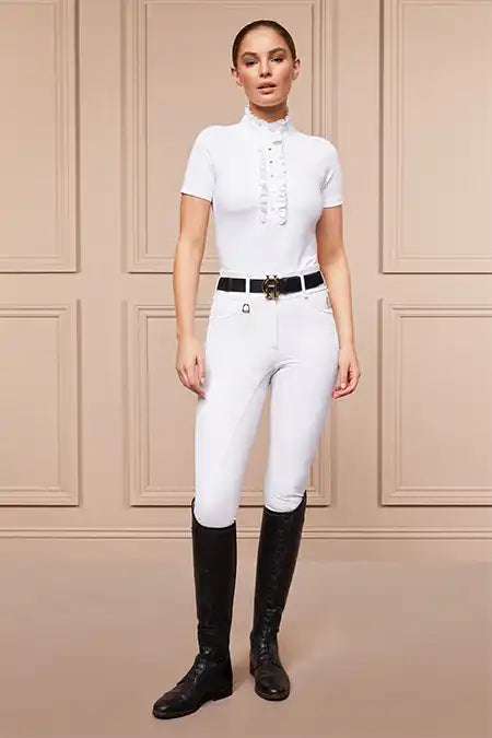 Premium Competition Mid Rise Breeches (White)