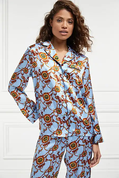 Silk Pyjama Shirt (Sky Blue)