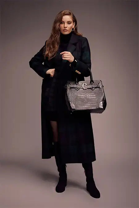 The Brompton Tote (Black Croc)