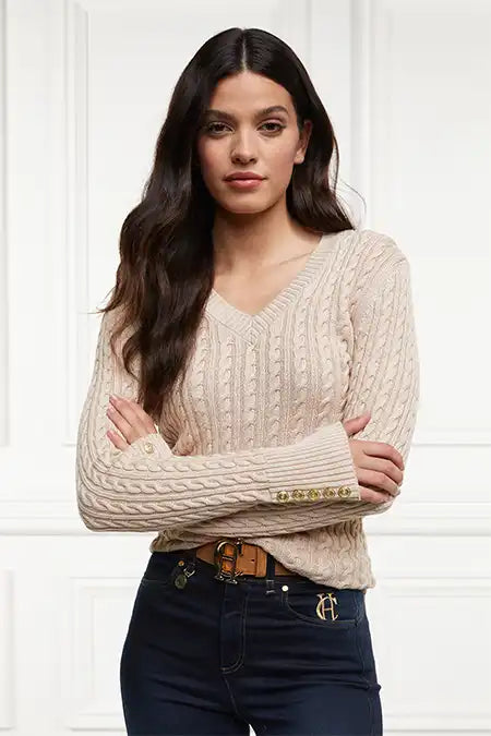 Seattle V-Neck Knit (Oatmeal)