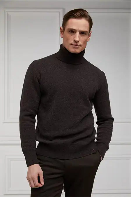 Byron Roll Neck Knit (Chocolate)