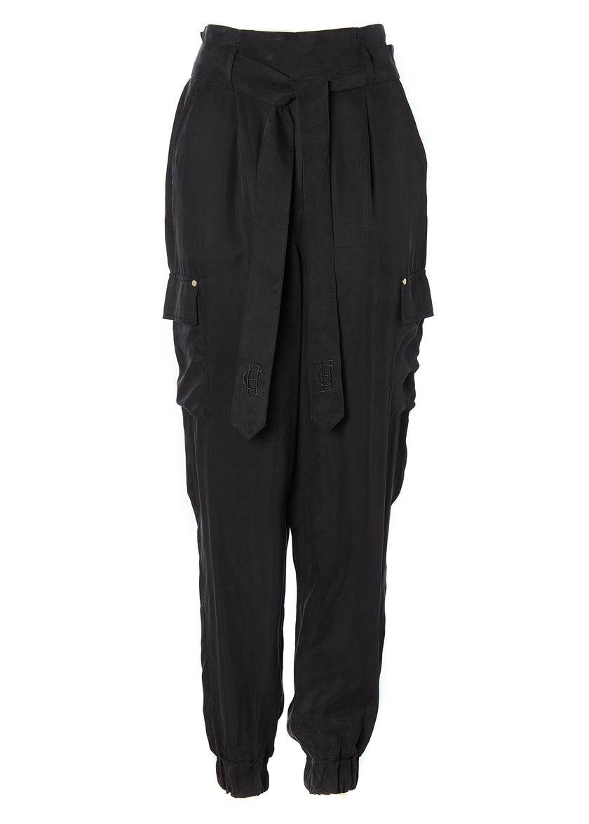 Cupro Cargo Pant (Black)