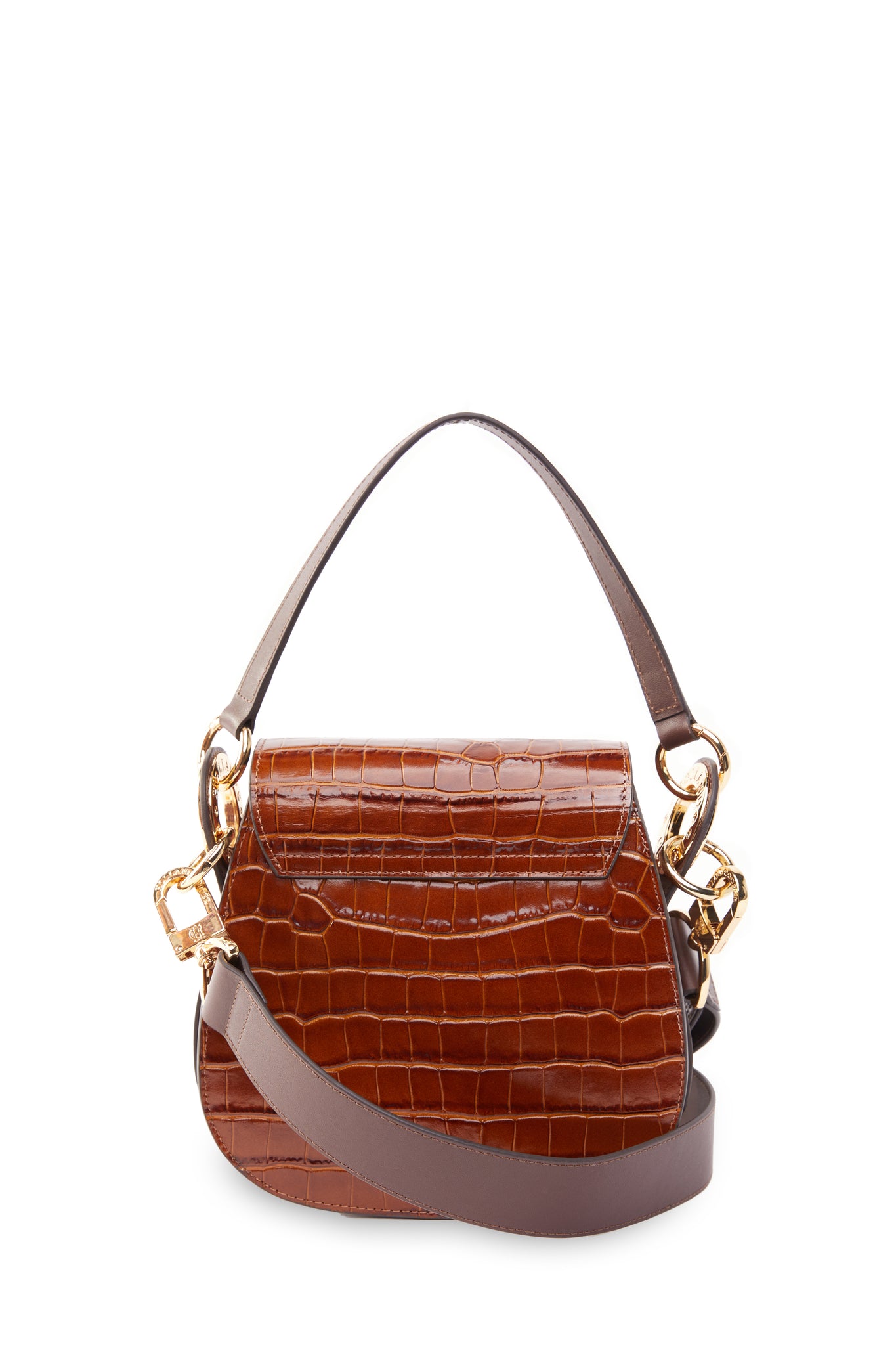 Chelsea Saddle Bag (Tan Croc)