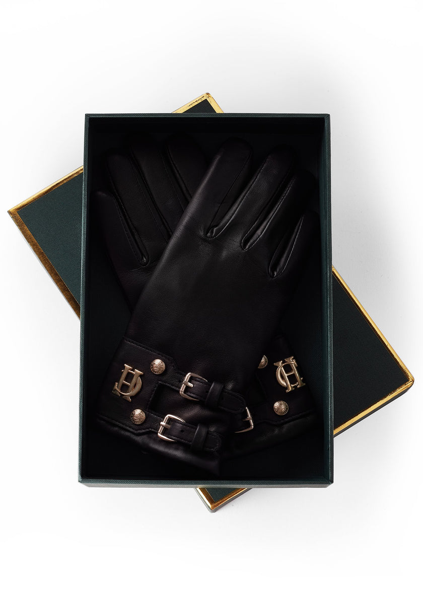 Monogram Leather Gloves (Black)