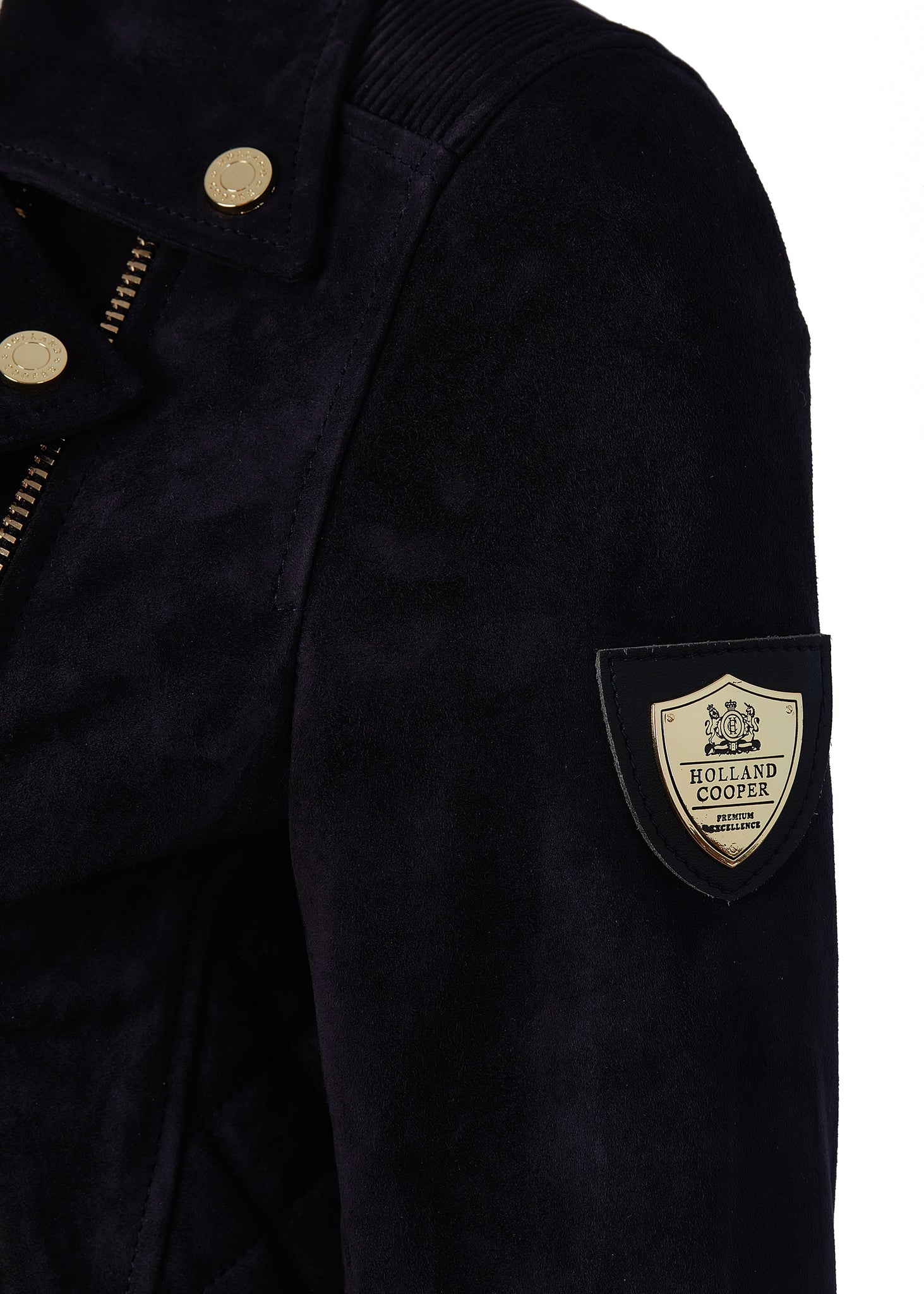 Suede Biker Jacket (Ink Navy)