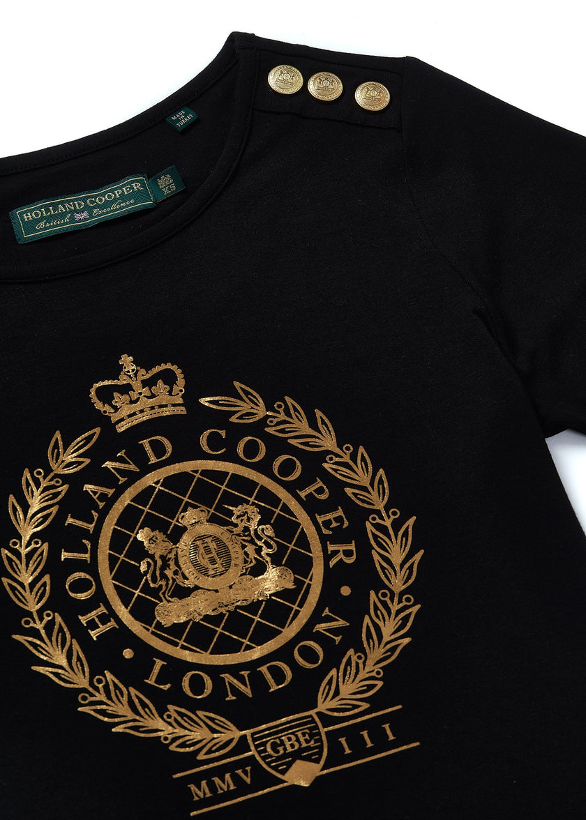 Ornate Crest Tee (Black)