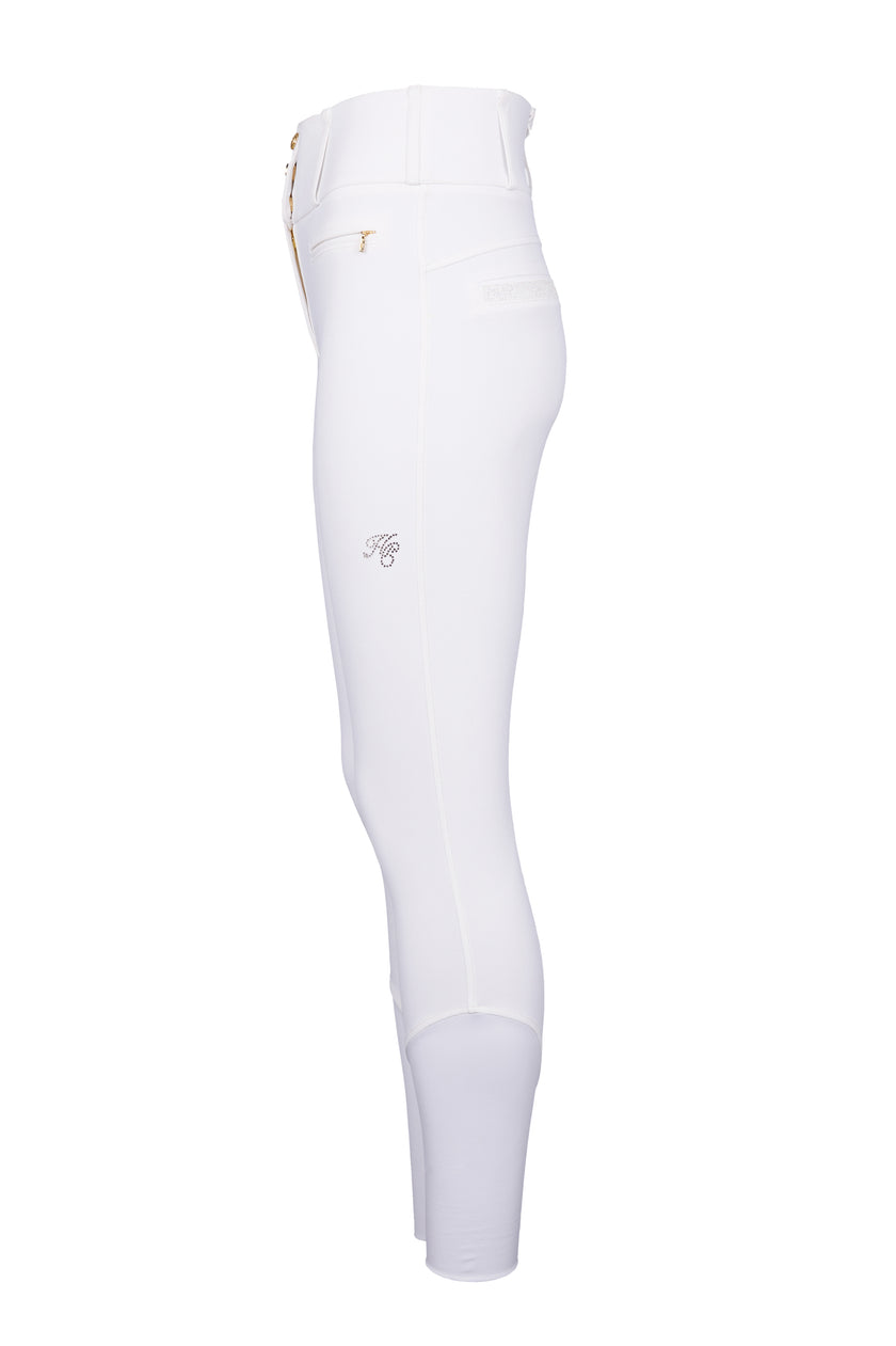 Premium Competition High Rise Breeches (White)