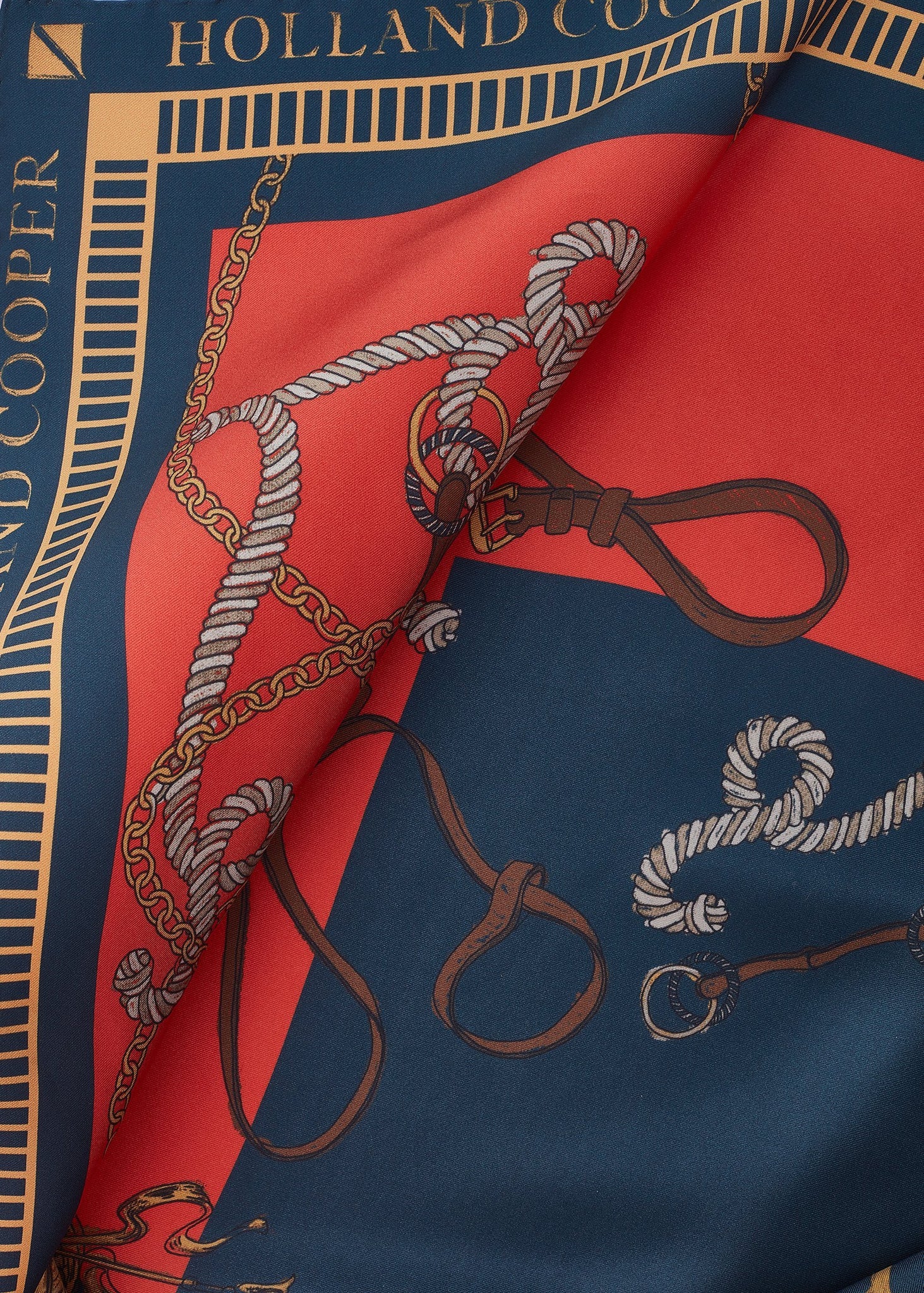 Regal Horse Silk Scarf (Ink Navy Neroli)