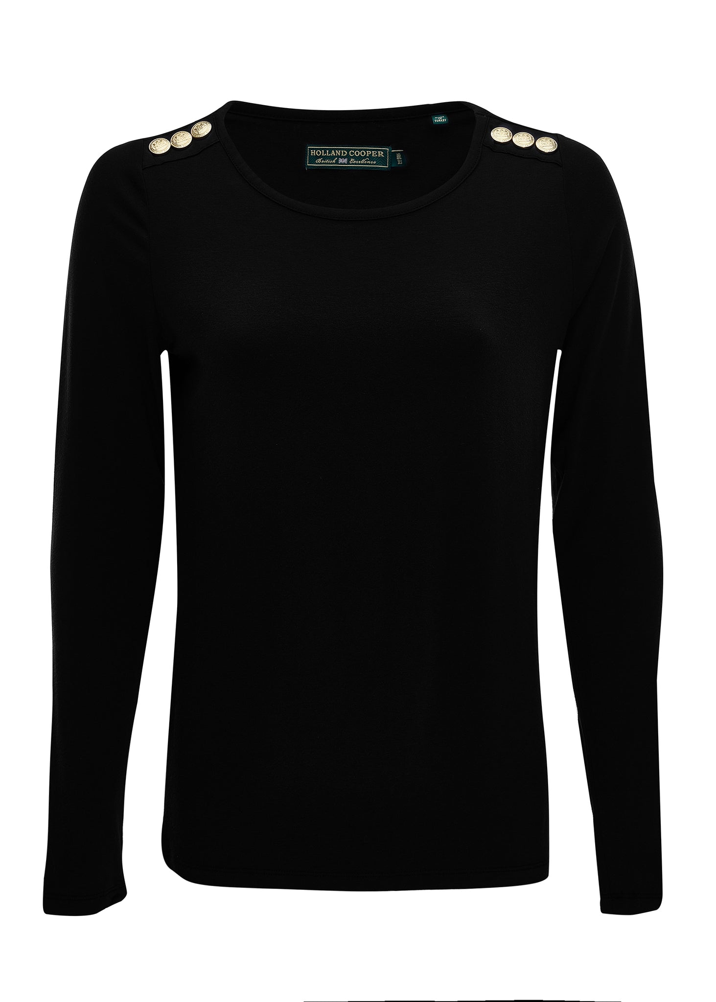 Long Sleeve Crew Neck Tee (Black)