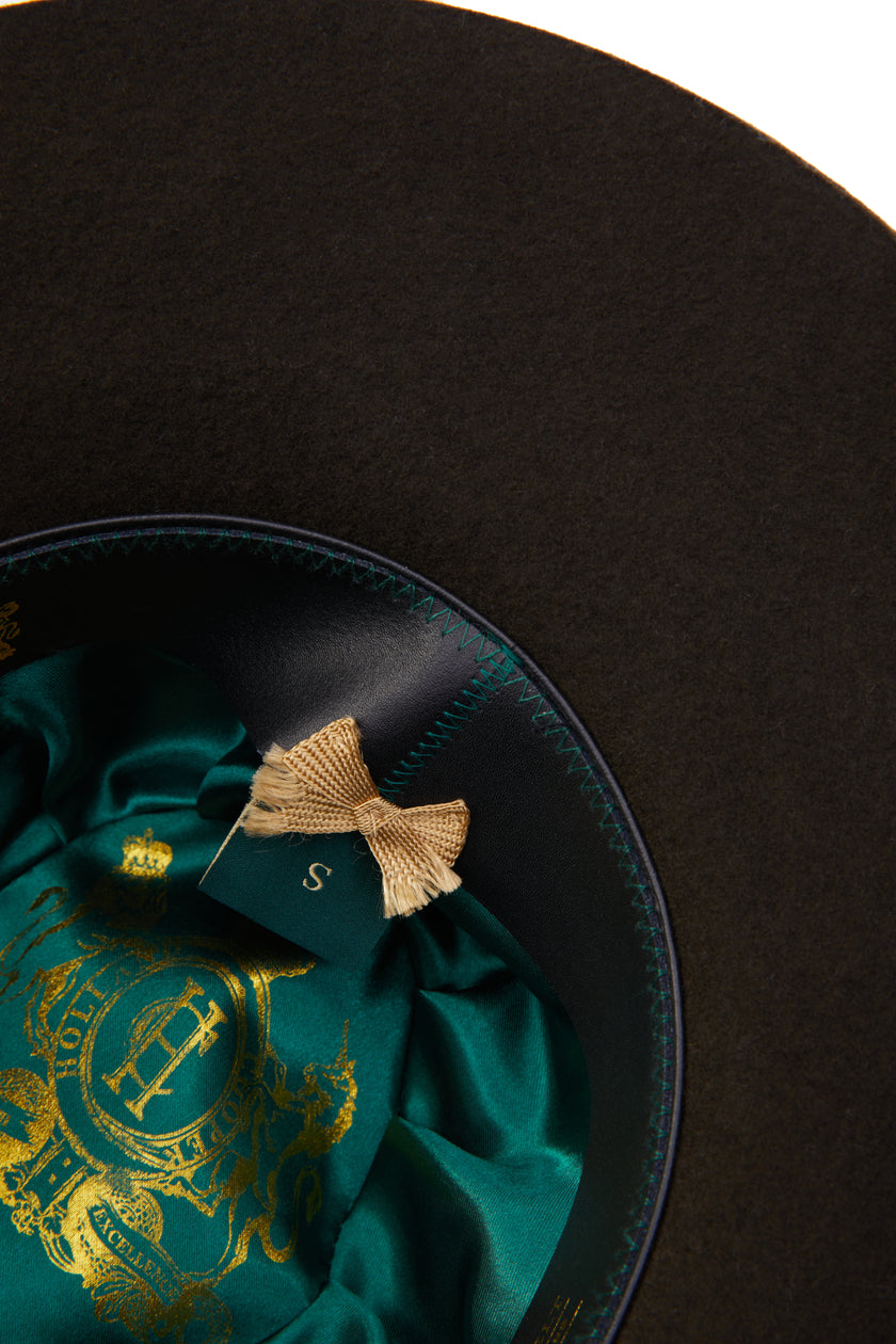 Trilby Hat Double Feather Band (Forest Green)